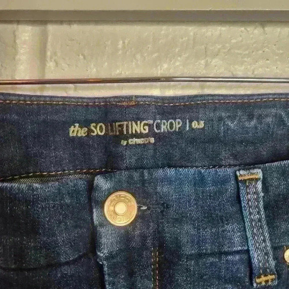 Chico's women's the so lifting crop dark wash jeans Chico size 0.5 - Picture 6 of 12